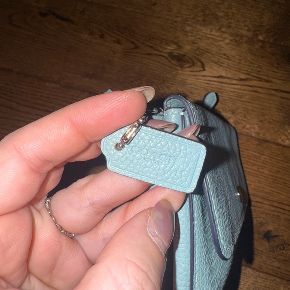 Coach Trifold Leather Wallet SOFT BLUE RARE - Picture 6 of 6